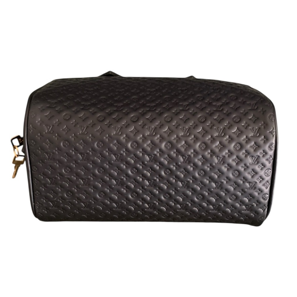 🆕Louis Vuitton Style NanoGram Monogram Embossed Leather Speedy Bandouliere 20🆕 - Picture 12 of 13